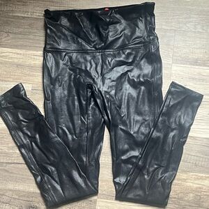 SPANX Faux Leather Look Black Leggings